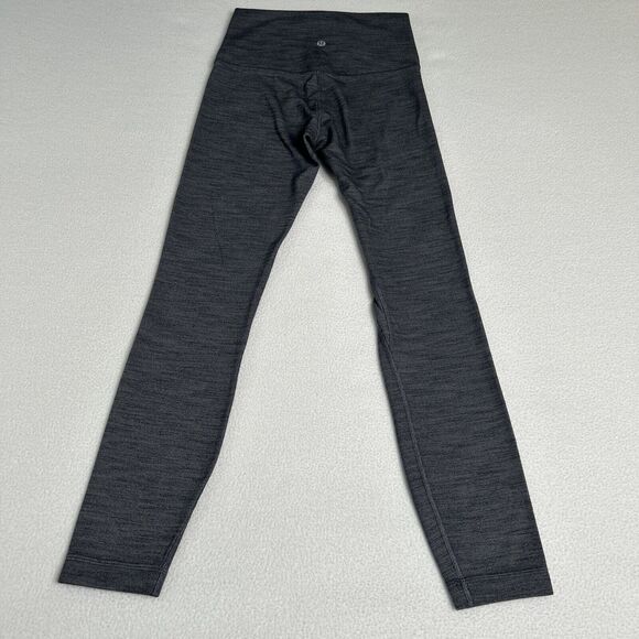 Lululemon 4 Align Pant II 25" Mini Heathered Herringbone Heathered Black White - Picture 3 of 6